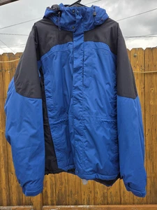 L.L.Bean Rugged Ridge Parka Mens 2XL Blue Black Hooded Winter Ski Jacket XXL - Picture 1 of 22