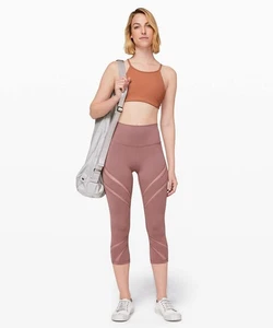 NWOT Lululemon Wunder Under High Rise Crop 21" Red Dust - Picture 1 of 10