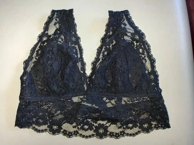 H&M SIZE M BLACK BRA BRALETTE PLUNGE LACE - Image 1 of 4
