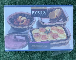 Vintage Corning Pyrex Designs Cranberry 7-piece Cook ’N’ Carry Set 1995 NOS RARE - Picture 1 of 8