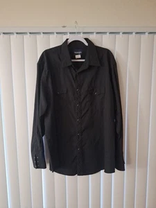 Herren 2XL Wrangler schwarz gestreift Perlen Druckknopfleiste Westernhemd - Bild 1 von 4
