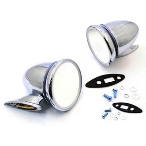 NEW CHROME FENDER DOOR MIRROR PAIR 2 PIECES FIT NISSAN DATSUN 510 240Z 260Z 280Z - Picture 1 of 6