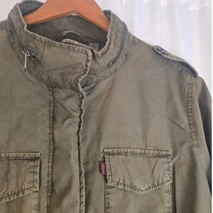 Levi's Womens Olive Green Utility Anorak Jacket Military Style 2X - Picture 1 of 9