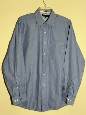 Camisa de vestir Tommy Hilfiger para hombre talla 15 1/2-34/35 azul a rayas ajuste regular Foto 1 de 4