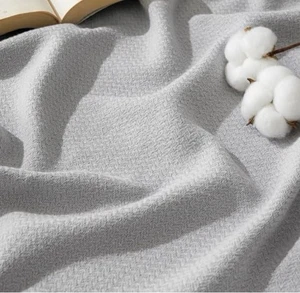 Bedsure 100% Cotton Blanket Herringbone Pattern - Twin XL - 66" x 90" Gray - Picture 1 of 9