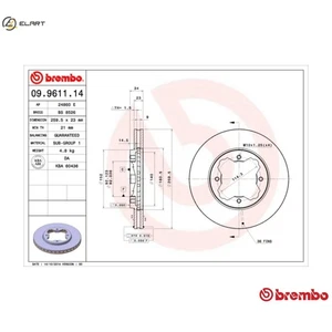 2x BRAKE DISC 09.9611.14 FOR ROVER 20 T2N 2.0L F 18 A3 1.9L F20Z1/20Z2 2.0L - Picture 1 of 10