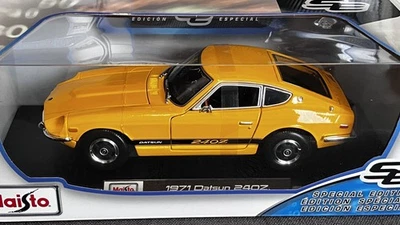 Maisto 1:18 Die-Cast Special Edition Yellow 1971 Datsun 240Z - Japan classic car - Image 1 of 4