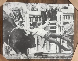 Vintage 1970’s Levis Poster Bull Riding Western  When The Goings Tough Cowboy - Picture 1 of 3