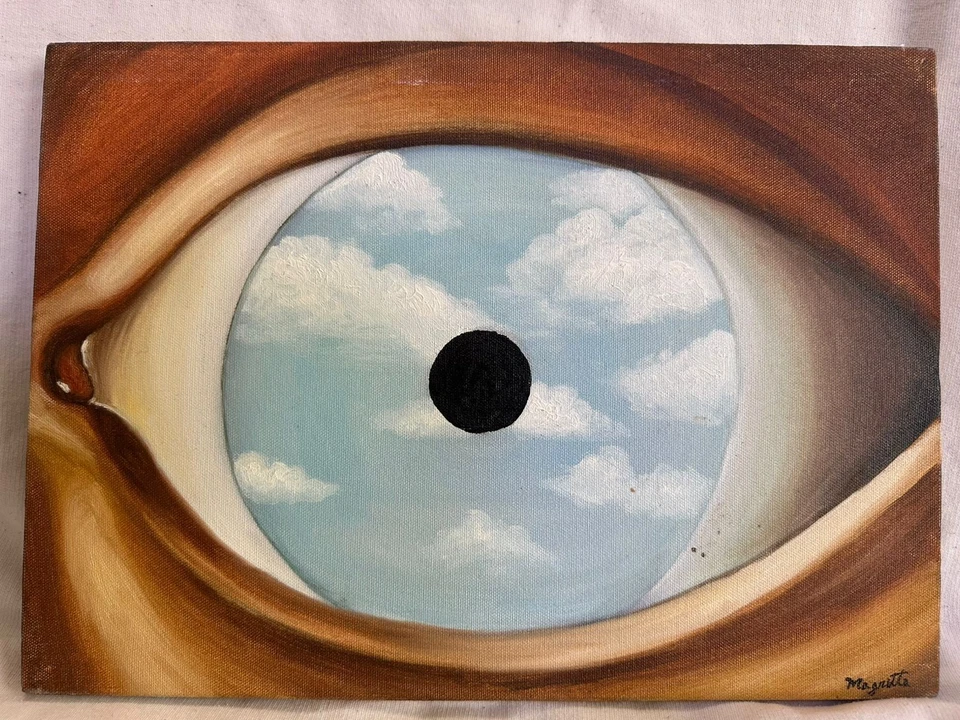 Pintura RENÉ MAGRITTE óleo sobre lienzo firmada estampada vintage Foto 1 de 4