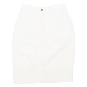 MOSCHINO Womens Straight Skirt Cream Knee Length Striped XS - Picture 1 of 6
