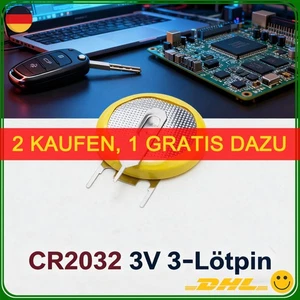 3V Batterie CR2032 Schlüssel PDA Uhren Printanschluss 2032 3-pol Lötpin - Bild 1 von 5