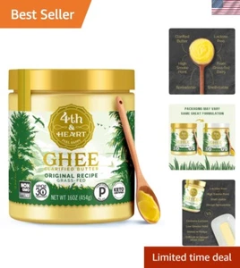 Organic Ghee - Keto & Paleo Certified, Lactose-Free 16 oz for Healthier Cooking - Picture 1 of 8