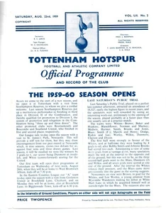 TOTTENHAM v SOUTHAMPTON RESERVES 1959/60 Spurs Official Match Programme - Picture 1 of 1