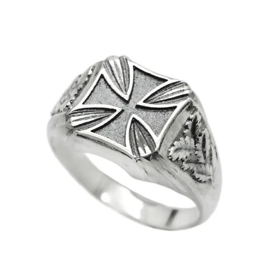 Knight's Cross Men Signet Ring Sterling Silver 925 - Image 1 of 4