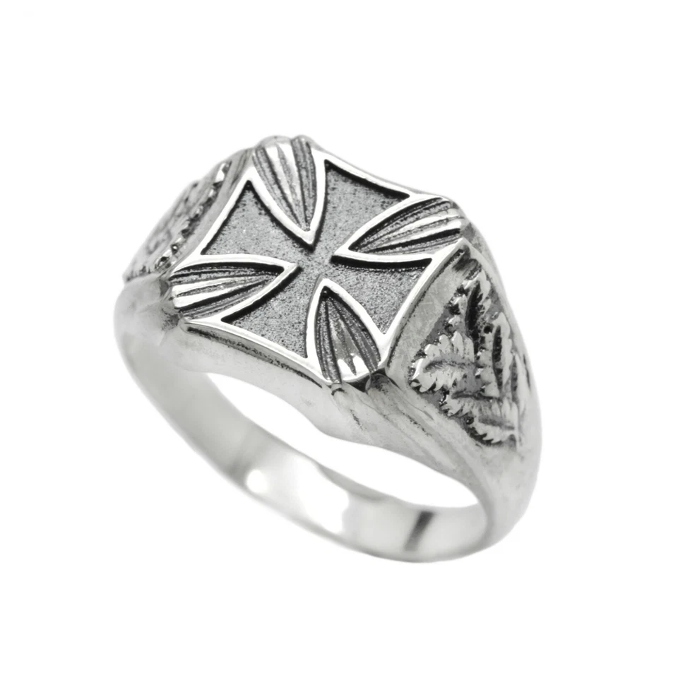 Knight's Cross Men Signet Ring Sterling Silver 925 - Изображение 1 из 1