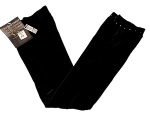 GK ELITE DANCE JAZZ LADIES MEDIUM BLACK VELVET JEWELED CUFFED JAZZ PANTS SZ M - Picture 1 of 9