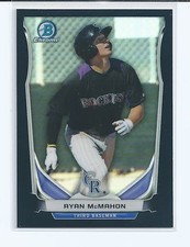 Ryan McMahon 2014 Bowman Chrome Draft RC Black Refractors #/75 CTP-60 RC Rockies