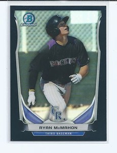 Ryan McMahon 2014 Bowman Chrome Draft RC Black Refractors #/75 CTP-60 RC Rockies