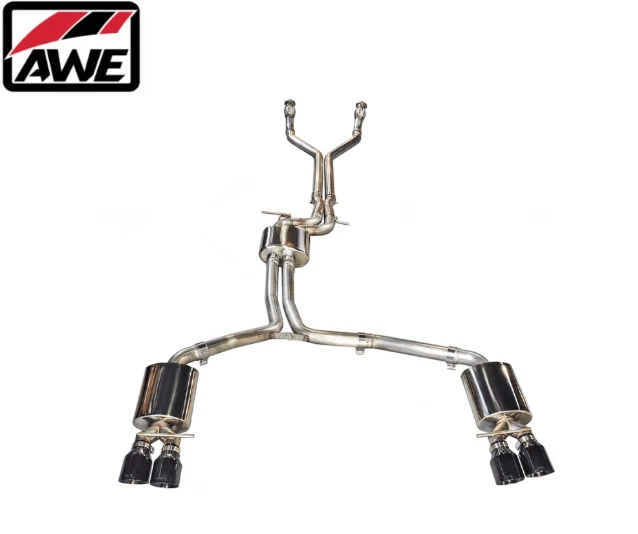 AWE Track Edition Cat-Back Exhaust w/ 4” Black Tips For 13-17 Audi S6 4.0L - Изображение 1 из 4
