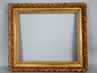 Frame & glass Antique 44x38 Rabbet 35 IN 36x29/30 CM Wood Stucco Golden B611