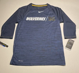 NWT Men’s Nike Michigan Wolverines 3/4 Sleeve Dri-Fit Shirt Size Small - Picture 1 of 5