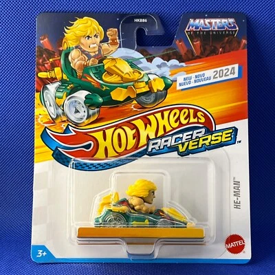 in hand RARE new HOT WHEELS RACER VERSE die cast HE-MAN mattel MOTU masters - Image 1 of 3
