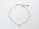 Double Heart Link | Silver Ankle Chain Anklet
