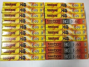 Lotto 20 vhs records TECHNO HG E 60 usate - Picture 1 of 4