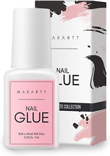 Makartt Nail Glue, Strong Nail Glue for Acrylic Nails, Brush on Nail Glue 