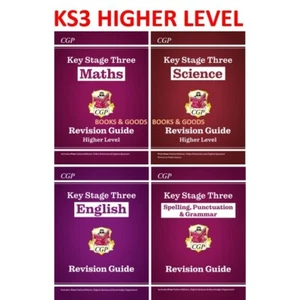 New KS3 Maths Science & English Study Guide Higher Level Years 7-9 CGP - Picture 1 of 24