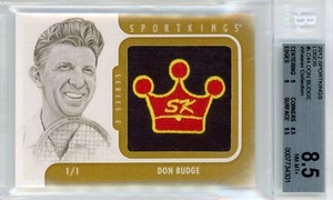 2012 SPORTKINGS LOGOS 1/1 EMBROIDERED PATCH! #LC44 DON BUDGE - BGS NEAR MINT 8.5