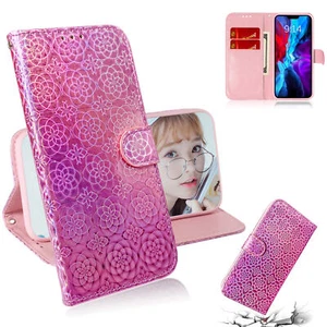 Bling Flower Wallet Phone Case For Xiaomi Redmi POCO Nokia Motorola Oneplus 1+ - Picture 1 of 9