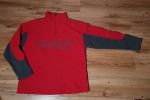 Vintage Reebok Men Size S Fleece Sports Full Zip Jacket Red Large Y2K Membership - Picture 1 of 8