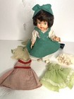 Vintage 1965 11” Effanbee Fluffy Vinyl Doll + X-tra Outfits Fairytale Dolls Usa