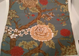 Juego de 7 servilletas de fondo azul flores de árbol hojas de 20" cuadrados - Imagen 1 de 7