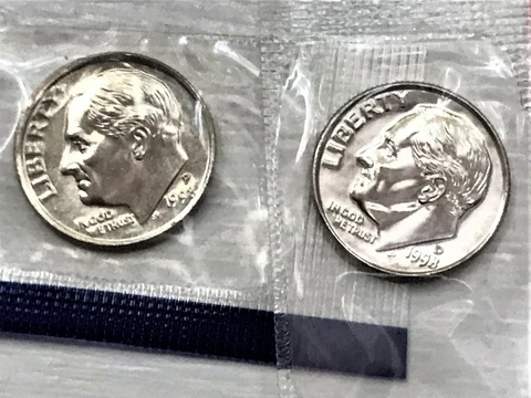 1998 BU P&D Roosevelt Dimes in Mint Cello - Free Shipping! Cover