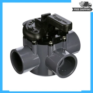 Pentair / Onga 3 Way Valve 40MM - PVC Pool Diverter Valve, Grey/Black - Picture 1 of 5