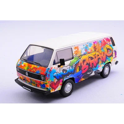 VW TYPE 2 (T3) GRAFFITI VAN 1:24 Motormax Auto Stradali Modellino Nuovo - Immagine 1 di 3