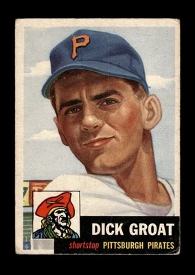 1953 Topps Set-Break #154 Dick Groat baja calidad (arruga) *GMCARDS* Foto 1 de 2