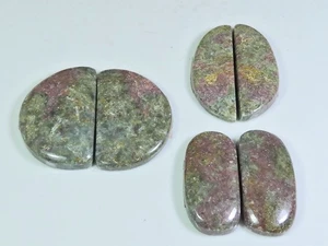 28-31MM Natural Rhodonite Matched Pair Fancy Loose Gemstone 3 Pair Lot - Picture 1 of 7