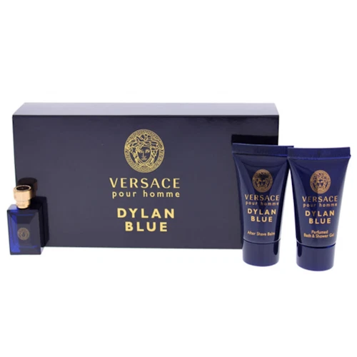 Versace Dylan Blue Mini juego de regalo de 3 piezas 0,17 oz + gel de ducha + bálsamo para después del afeitado para hombres Foto 1 de 1