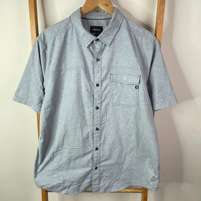 Marmot Button Up Shirt Mens Extra Large Grey Short Sleeve Collared Chest Pocket - Image 1 of 4