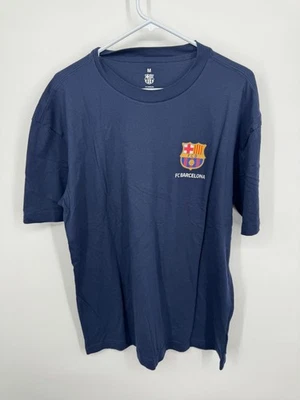 NUEVO SIN ETIQUETAS FC Barcelona Camiseta Para Hombre Mediana Azul Marino Gráfico Pullover Cuello Redondo  Foto 1 de 4