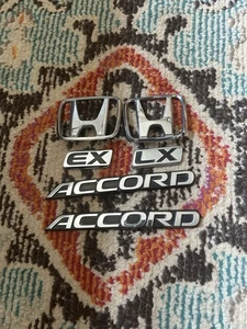 1994-1997 CD5 CD7 Honda Accord Emblems Badges lot Silver Chrome - Picture 1 of 2