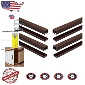 Effortless 3ft Sliding Door Track Kit for 1/4" Panels - Brown Plastic, Easy Fit - Picture 1 of 10