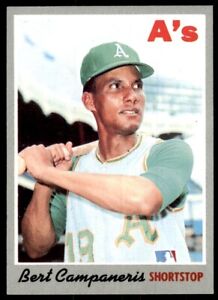 1970 Topps Baseball Card Bert Campaneris Oakland Athletics #205