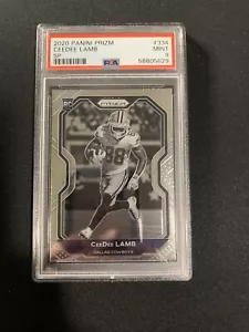 Ceedee Lamb PSA 9 2020 Prizm RC SP variation black white - Picture 1 of 2