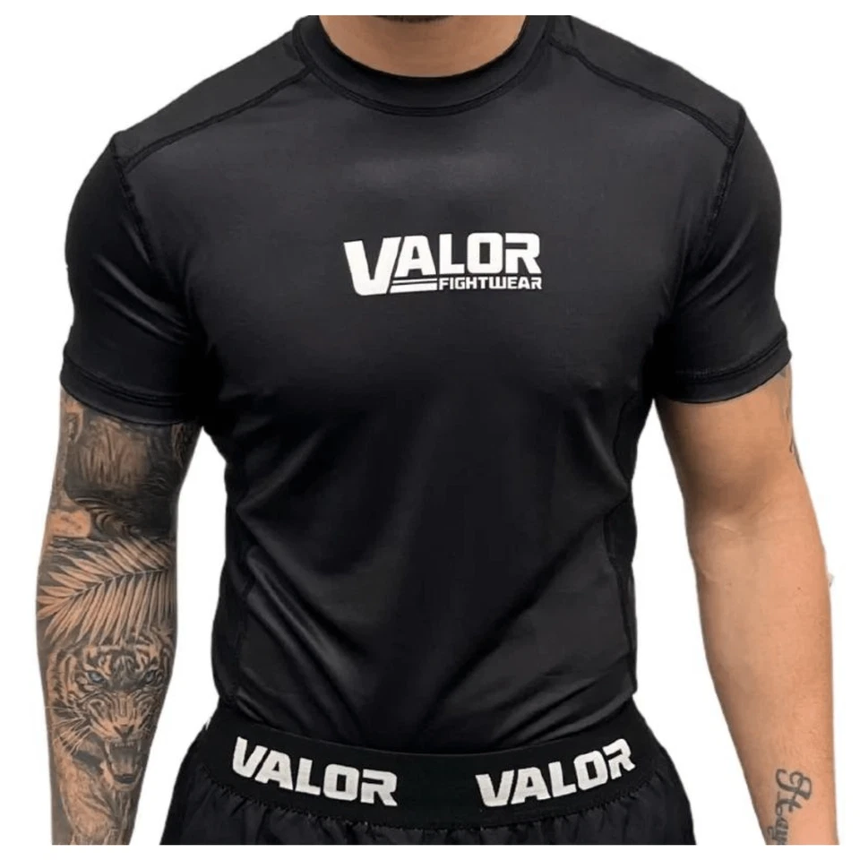 VALOR BLACK MESH SHORT SLEEVE RASH GUARD - Image 1 of 4