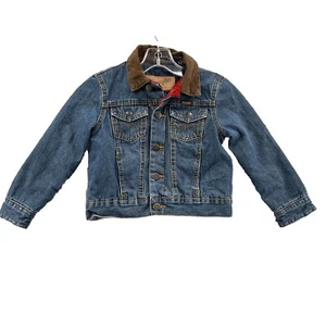 Wrangler Trucker Jacket Youth Small Blue Denim Fleece Fleece Workwear Outdoors - Picture 1 of 11