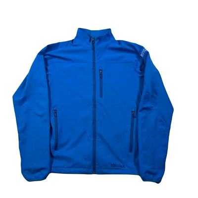 Marmot Softshell Jacket Mens Large Blue Stretch Co. Logo Windbreaker - Image 1 of 4